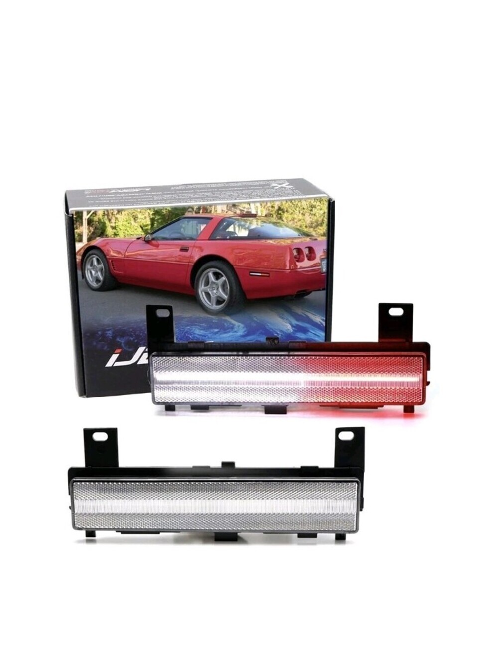 Clear Lens White/Red LED Rear Side Marker Lights For Chevy 1988-1996 C4 Corvette
